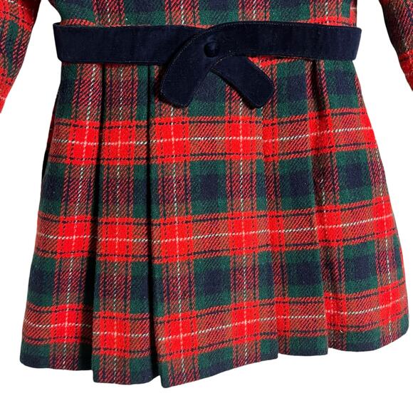 Vintage Rothschild of Philadelphia Red Plaid Girls Double Breasted Coat 4T - Picture 9 of 12